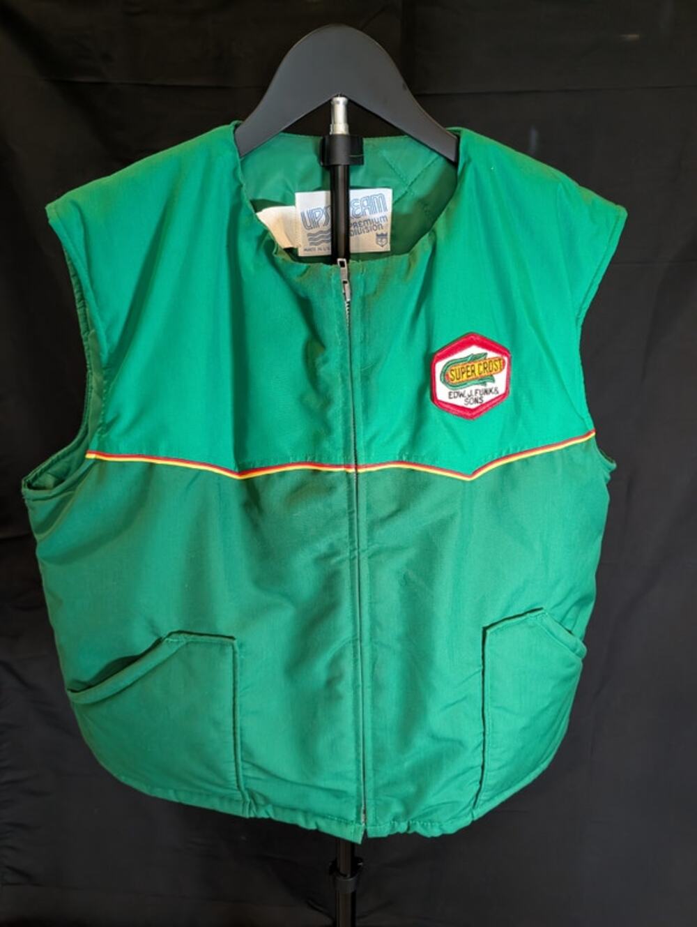 Vintage Upstream USA Work Vest Super Crost Produce Full Zip Utility Vest Mens L